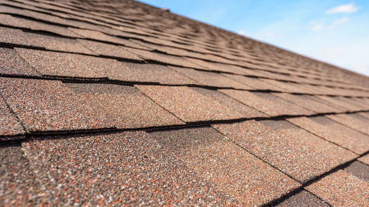 Asphalt shingle roof close-up
